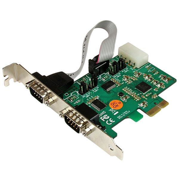 StarTech.com 2 Port Industrial PCI Express (PCIe) RS232 Serial Card w/ Power Output and ESD Protection