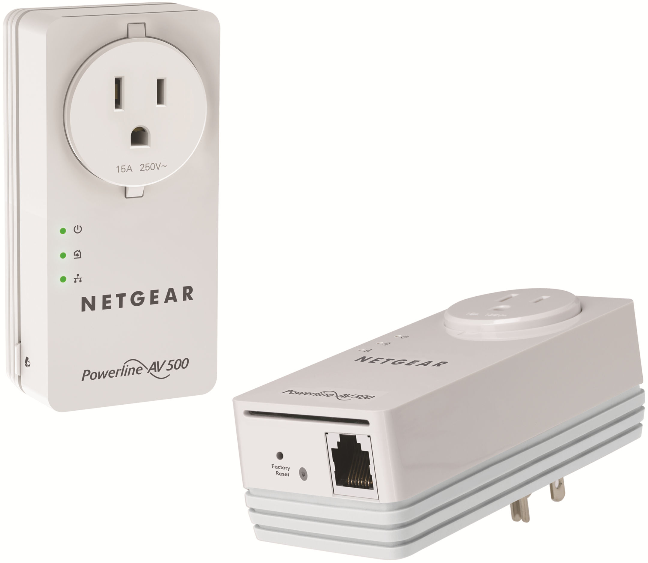 NETGEAR Powerline 500 PassThru 500 Mbit/s Ethernet LAN White 2 pc(s)