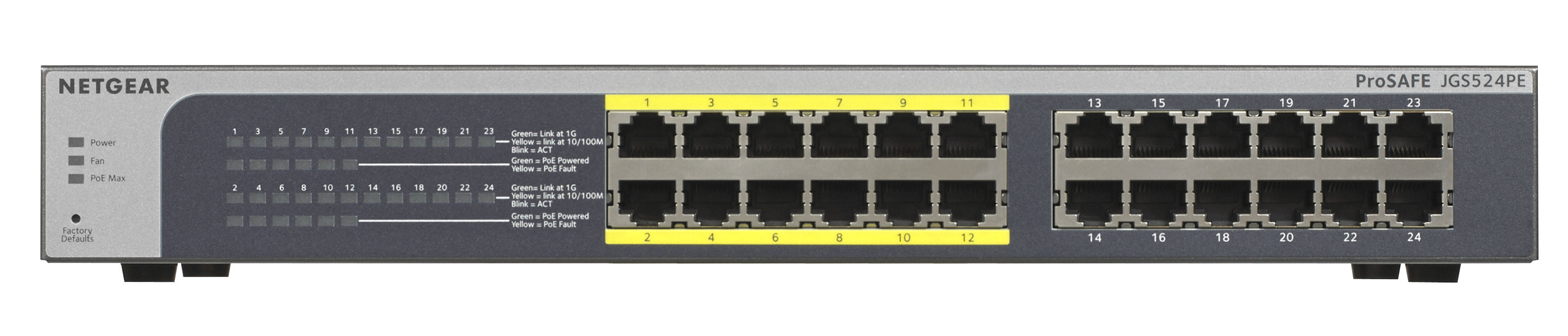 NETGEAR ProSafe Plus JGS524PE Managed L3 Gigabit Ethernet (10/100/1000) Power over Ethernet (PoE) Black