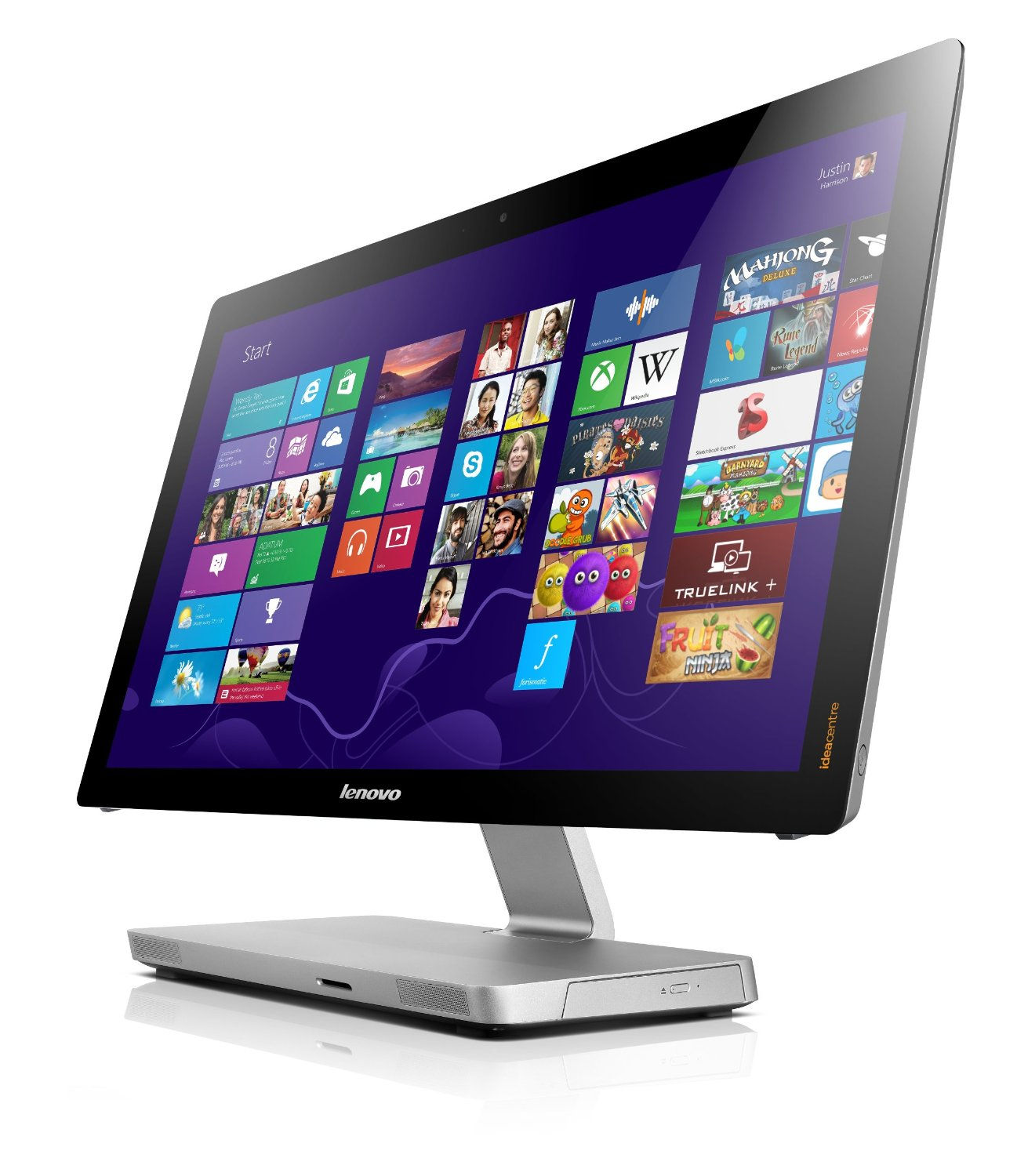 Lenovo IdeaCentre A530 Intel® Core™ i5 i5-4200M 58.4 cm (23") 1920 x 1080 pixels Touchscreen All-in-One PC 8 GB DDR3-SDRAM 1 TB Hybrid-HDD NVIDIA® GeForce® GT 740A Windows 8 Black, Silver