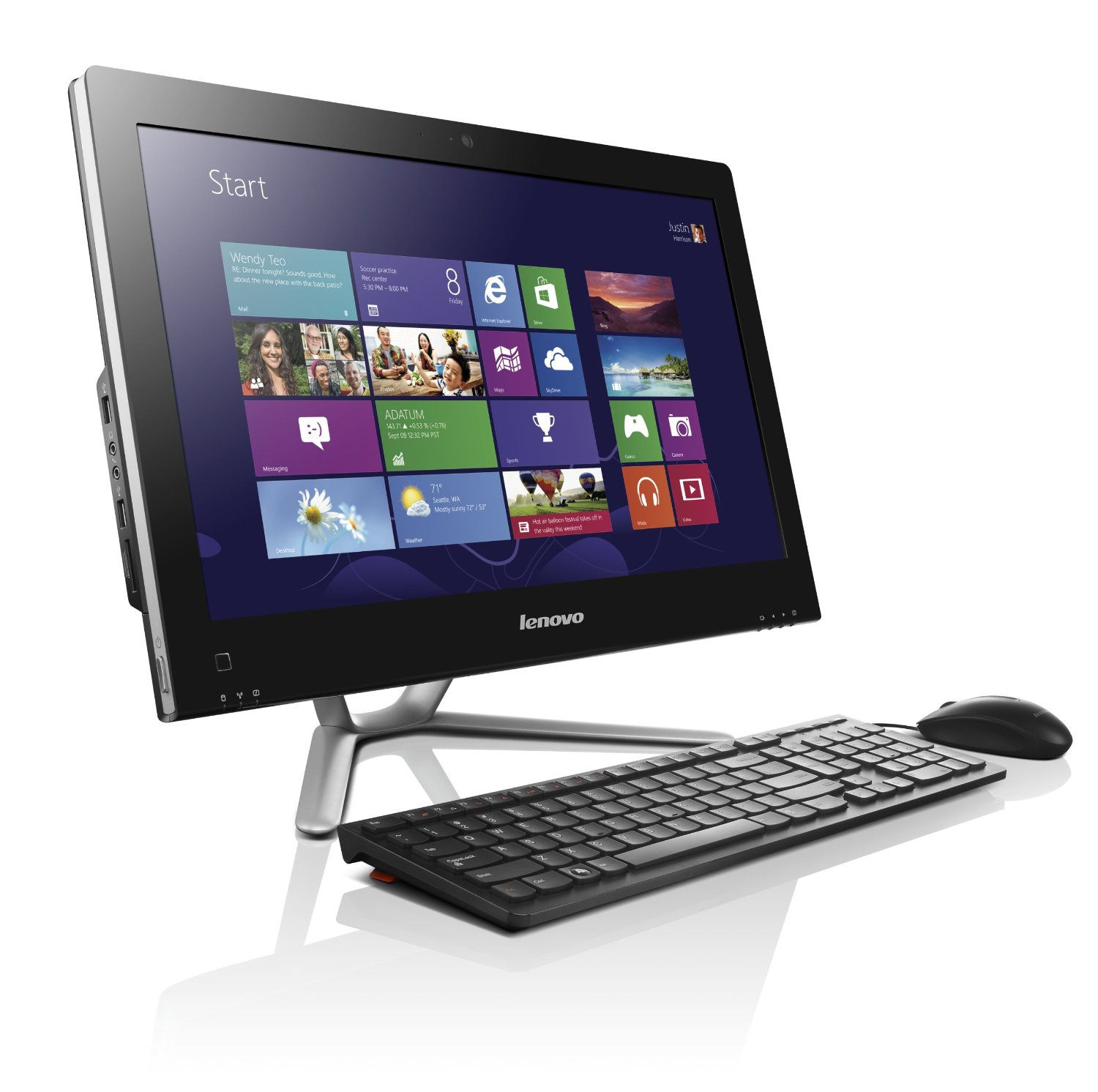 Lenovo IdeaCentre C355 AMD E E1-2500 50.8 cm (20") All-in-One PC 4 GB DDR3-SDRAM 500 GB HDD Windows 8 Black, Silver