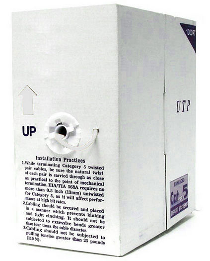 StarTech.com 304.8m Cat5e UTP networking cable White U/UTP (UTP)