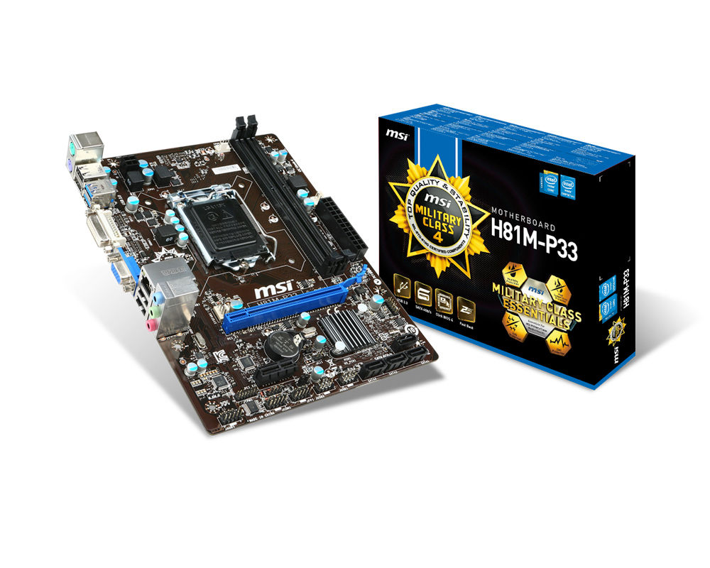 MSI H81M-P33 Intel® H81 LGA 1150 (Socket H3) micro ATX