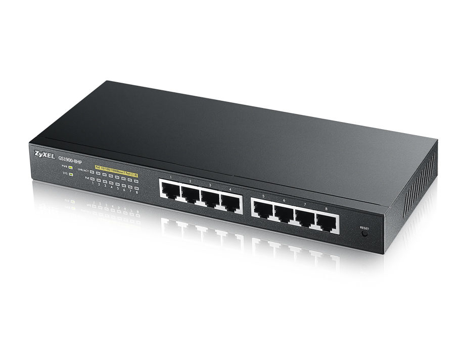 Zyxel GS1900-8HP Managed L2 Gigabit Ethernet (10/100/1000) Power over Ethernet (PoE) Black