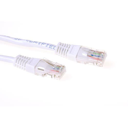 ACT White 0.5 meter U/UTP CAT6A patch cable with RJ45 connectors