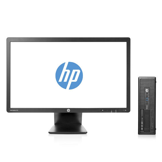 HP EliteDesk 800 G1 SFF + EliteDisplay E231 Intel® Core™ i5 i5-4570 4 GB DDR3-SDRAM 500 GB HDD Windows 7 Professional PC Black