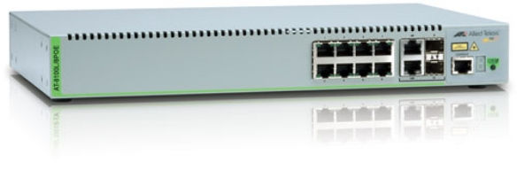 Allied Telesis AT-8100L/8POE Managed L3 Gigabit Ethernet (10/100/1000) Power over Ethernet (PoE) Green, Grey