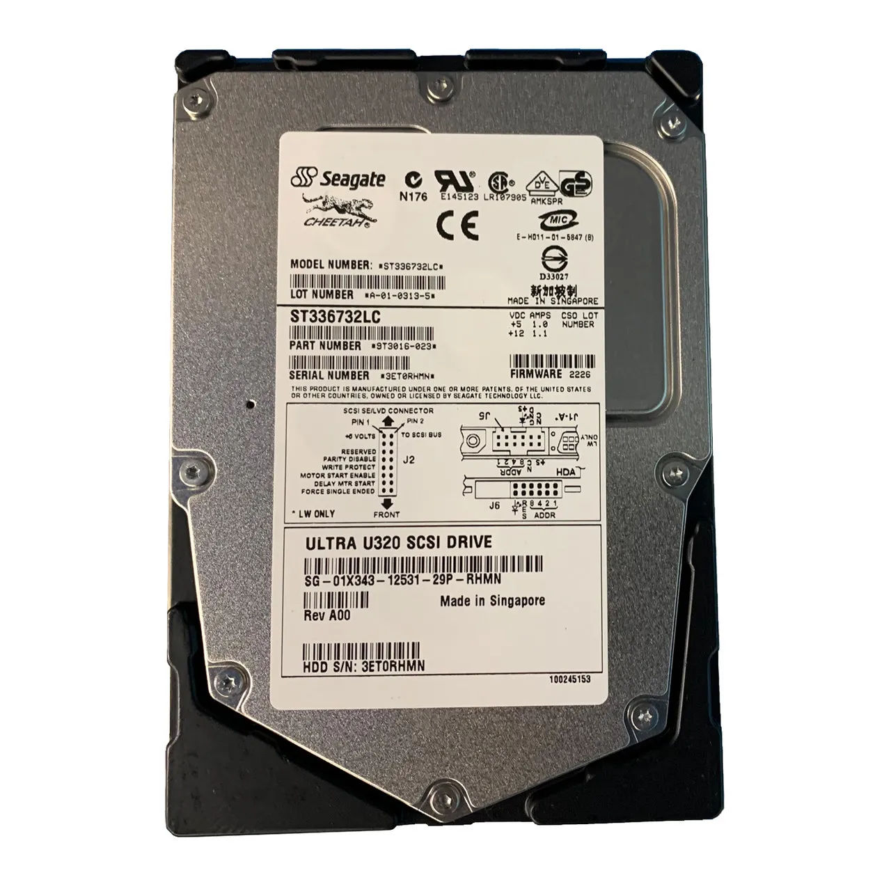 1X343 - Dell 36GB 15000RPM SCSI 320MB/s 3.5-in Hard Drive