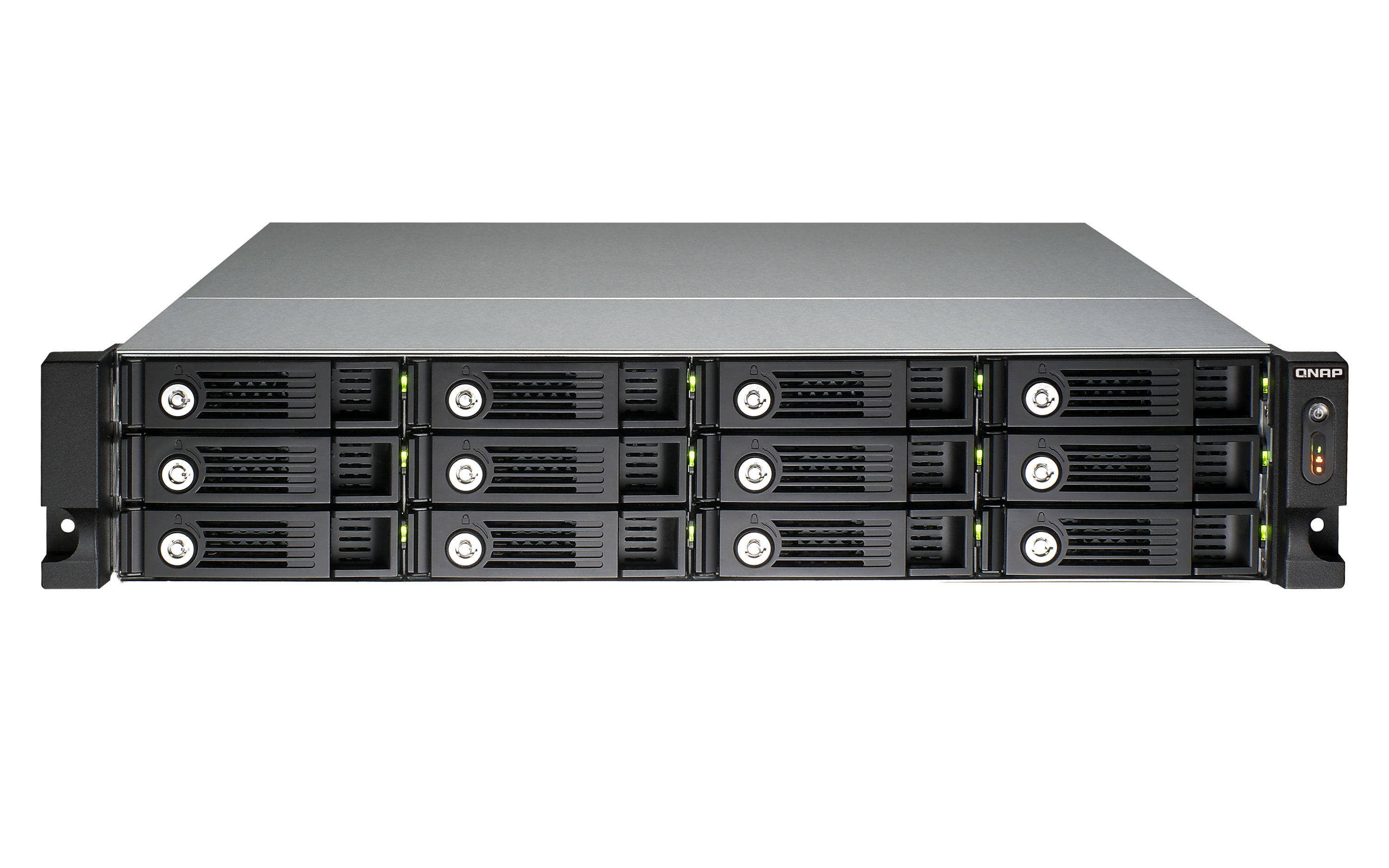 QNAP TS-1253U NAS/storage server Rack (2U) Intel® Celeron® 4 GB DDR3L 0 TB QNAP Turbo System Black, Grey