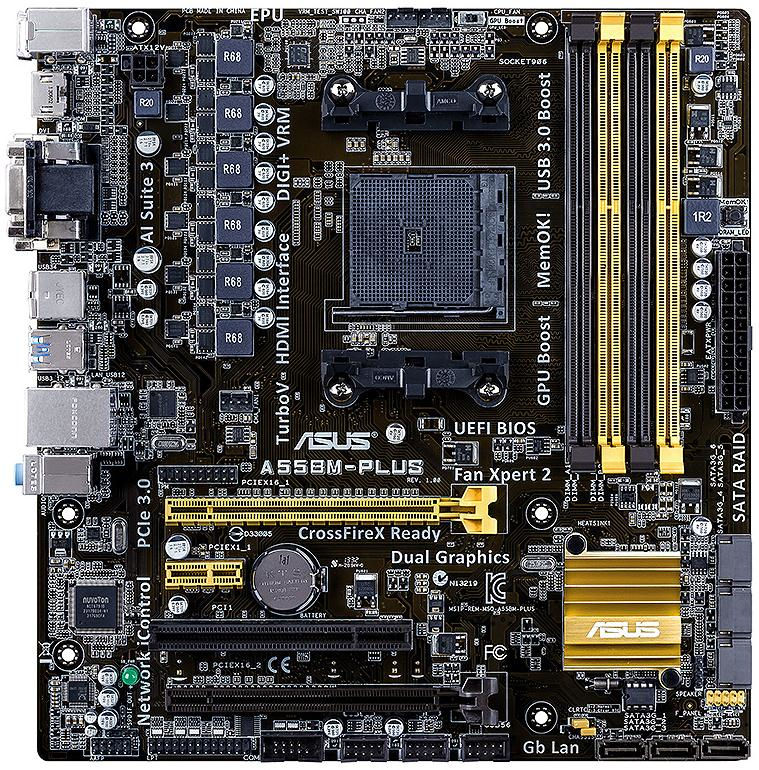 ASUS A55BM-PLUS AMD A55 FCH Socket FM2+ micro ATX