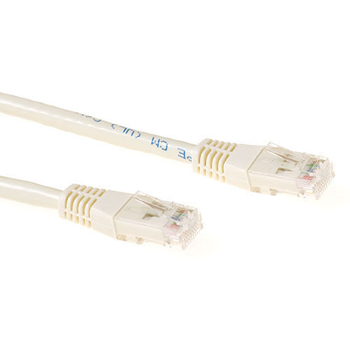 ACT Ivory 5 meter LSZH U/UTP CAT6A patch cable with RJ45 connectors