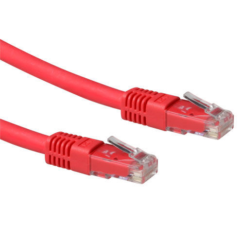 ACT Red 5 meter LSZH U/UTP CAT6A patch cable with RJ45 connectors