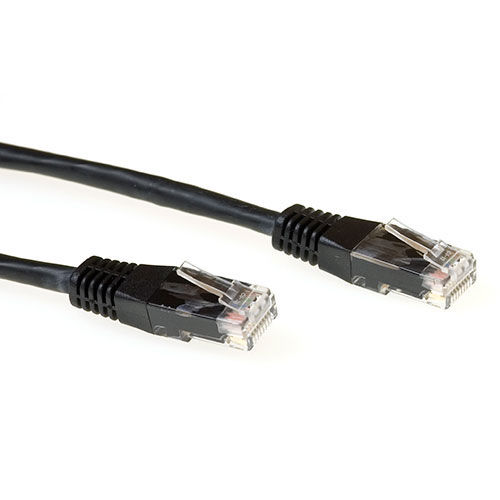 ACT Black 10 meter LSZH U/UTP CAT6A patch cable with RJ45 connectors