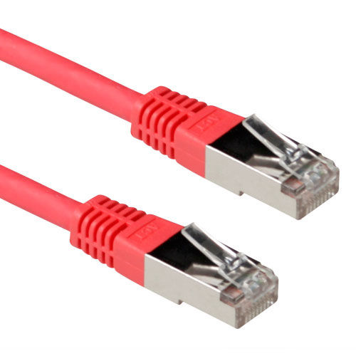ACT Red 1 meter LSZH SFTP CAT6A patch cable with RJ45 connectors