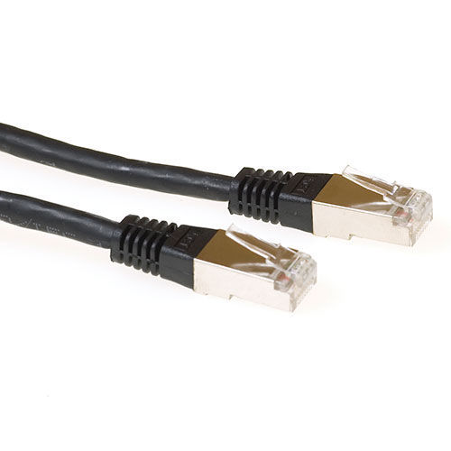 ACT Black 5 meter LSZH SFTP CAT6A patch cable with RJ45 connectors