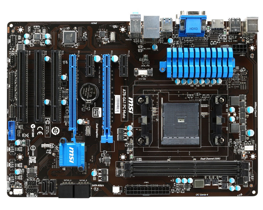 MSI A78-G41 PC Mate AMD A78 Socket FM2+ ATX