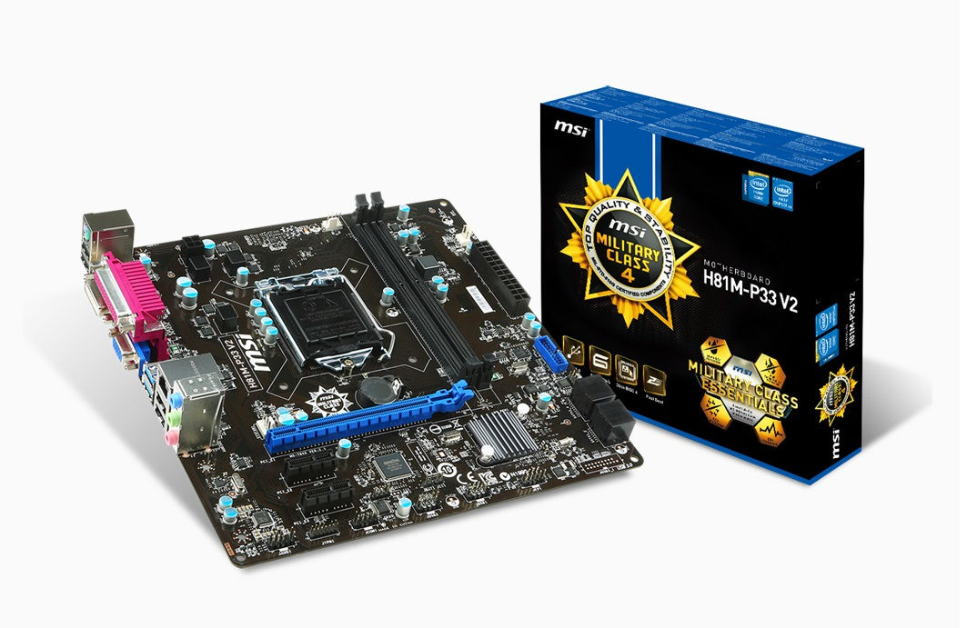MSI H81M-P33 V2 motherboard Intel® H81 LGA 1150 (Socket H3) micro ATX
