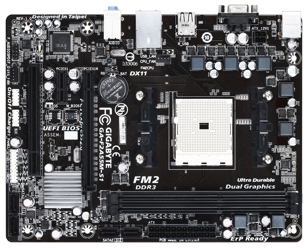 GIGABYTE GA-F2A55M-S1 (Rev. 1.0) AMD A55 Socket FM2 micro ATX
