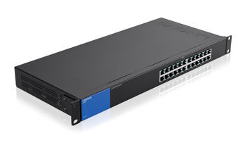 Linksys LGS124 network switch Gigabit Ethernet (10/100/1000) 1U Black