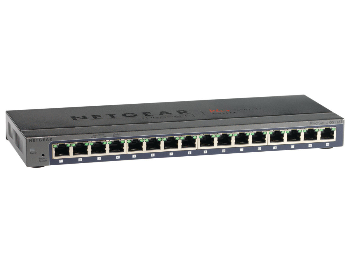 NETGEAR 16-Port Gigabit Ethernet Plus Switch (GS116E)