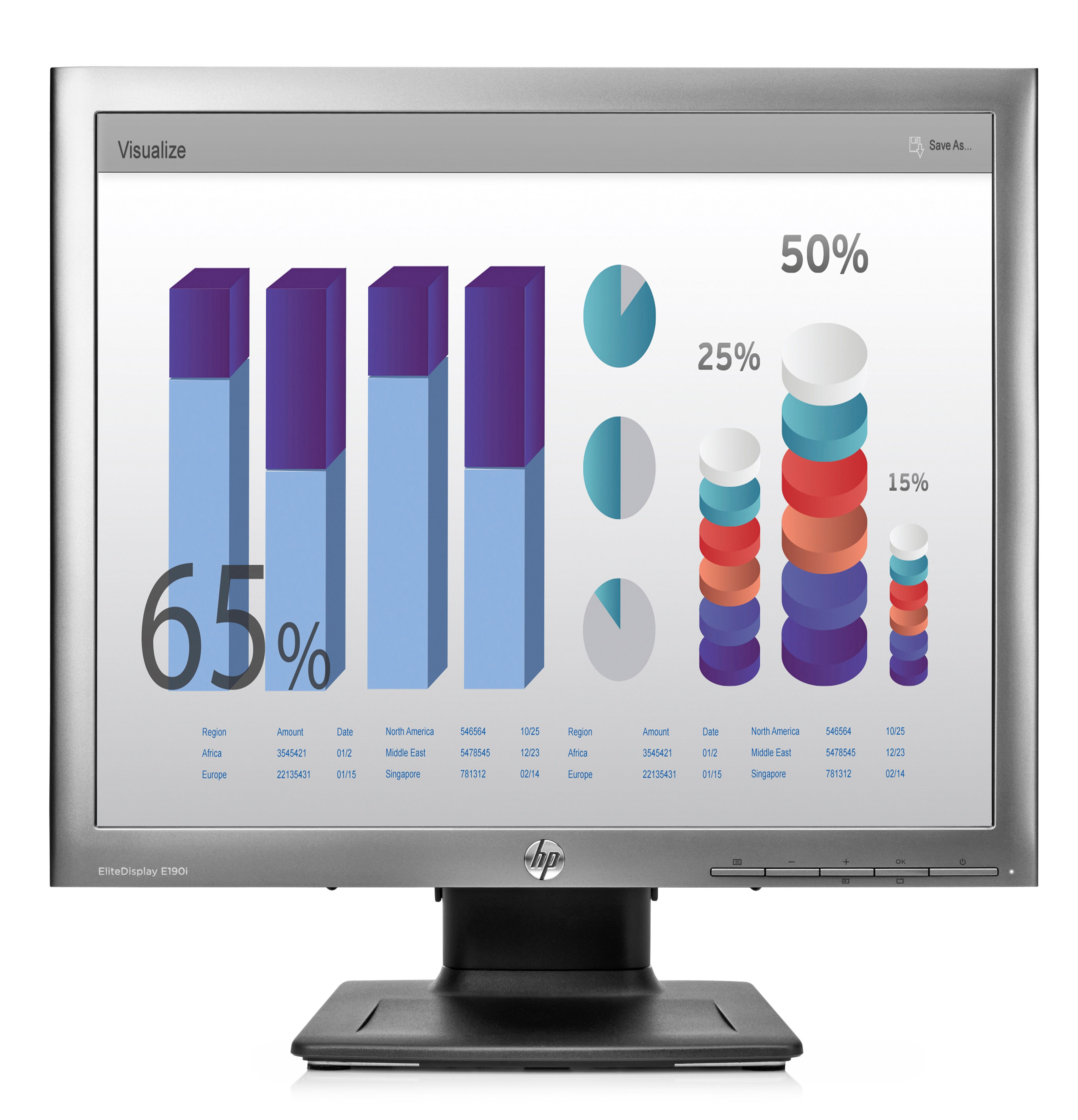 HP E190i computer monitor 48 cm (18.9") 1280 x 1024 pixels LED Silver