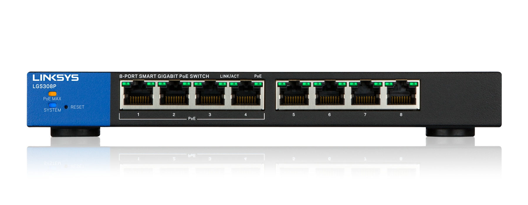 Linksys 8-Port Smart Gigabit PoE+ Switch (LGS308P)