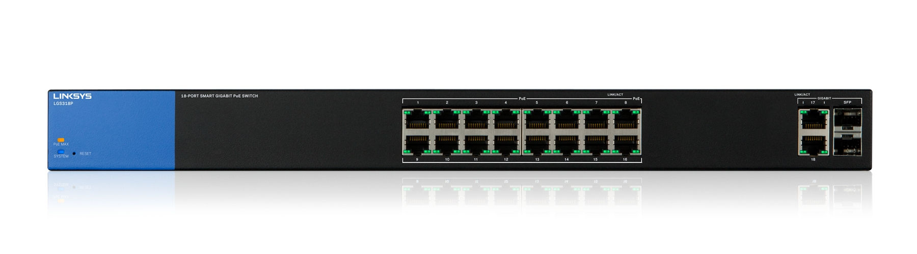 Linksys 18-Port Smart Gigabit PoE+ Switch (LGS318P)