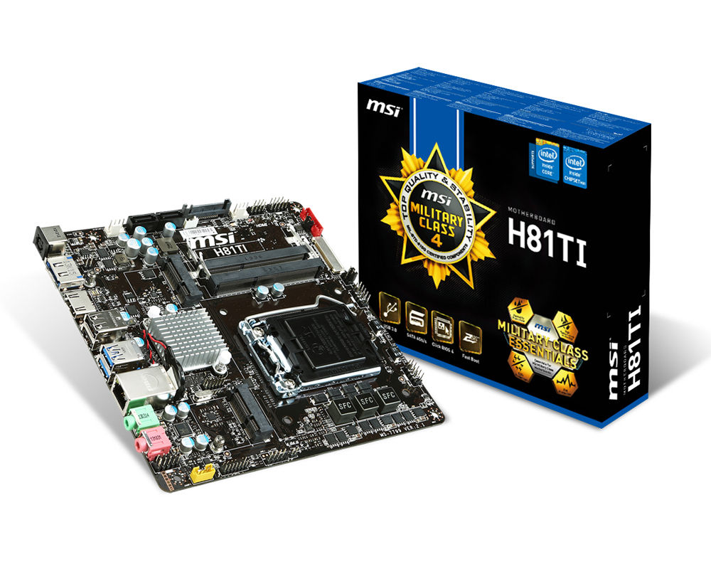 MSI H81TI motherboard Intel® H81 LGA 1150 (Socket H3) mini ITX