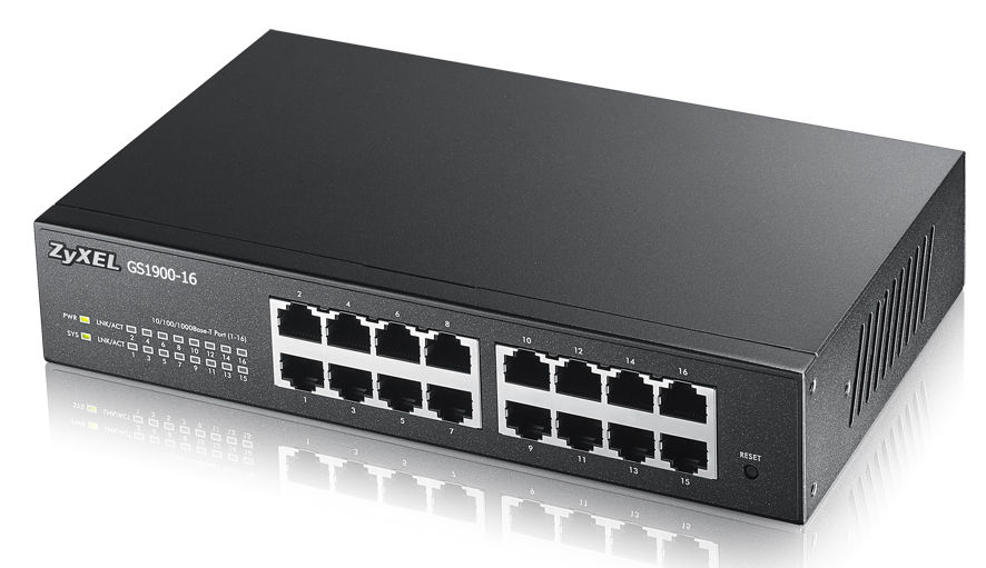 Zyxel GS1900-16 network switch Managed Gigabit Ethernet (10/100/1000) Black