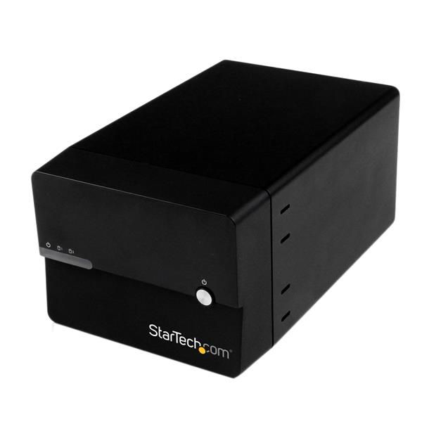 StarTech.com USB 3.0/eSATA Dual 3.5” SATA III Hard Drive External RAID Enclosure w/ UASP and Fan – Black