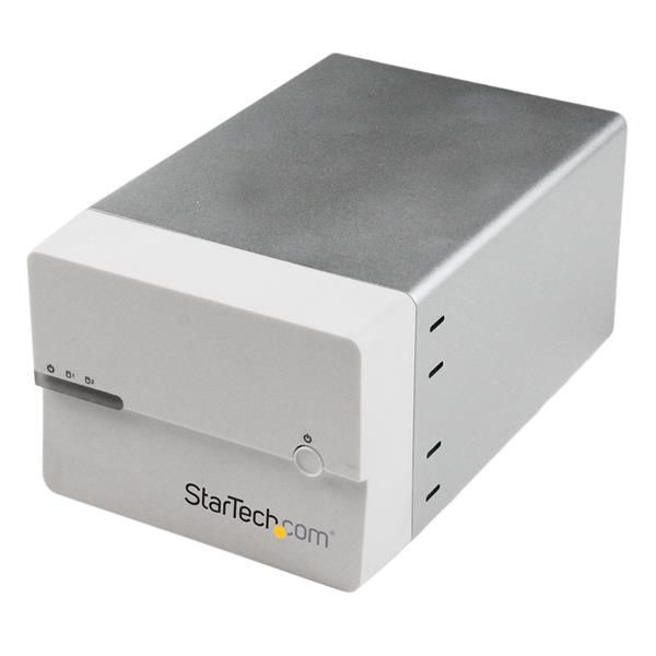StarTech.com USB 3.0 eSATA Dual 3.5” SATA III Hard Drive External RAID Enclosure w/ UASP and Fan – White