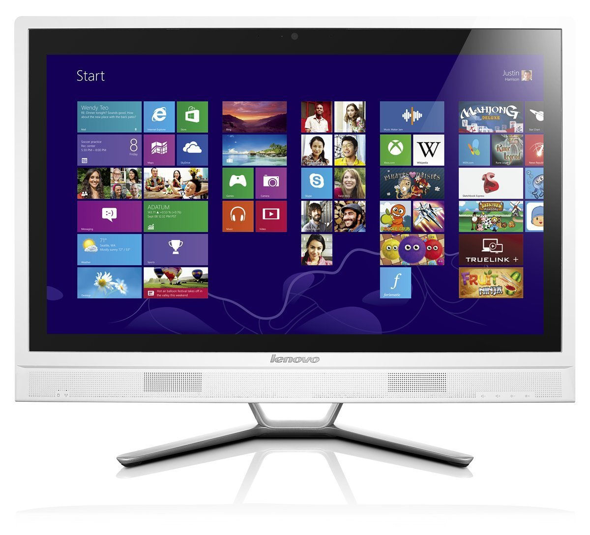 Lenovo IdeaCentre C365 AMD E E1-2500 49.5 cm (19.5") 1600 x 900 pixels All-in-One PC 4 GB DDR3-SDRAM 1 TB HDD Windows 8.1 White