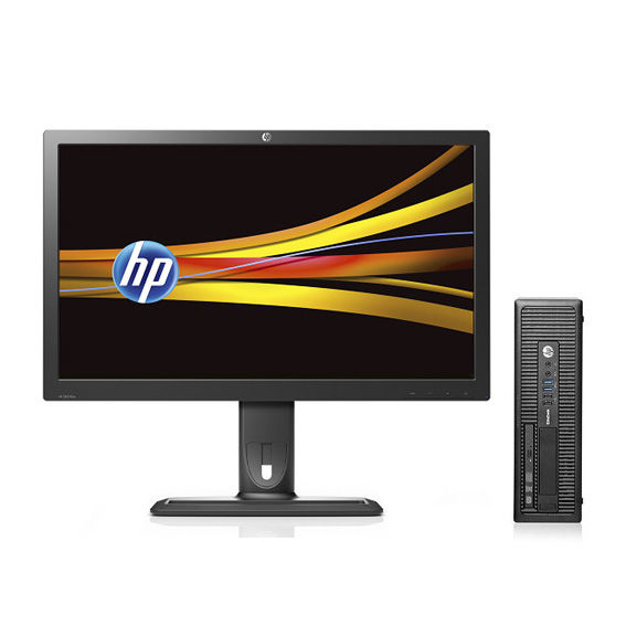 HP EliteDesk 800 G1 SFF + ZR2740w Intel® Core™ i5 i5-4570 4 GB DDR3-SDRAM 500 GB HDD Windows 7 Professional PC Black