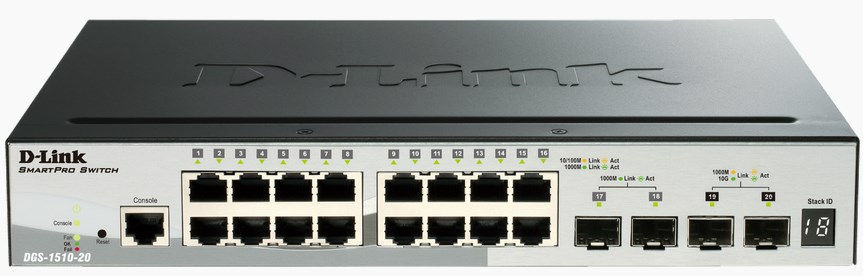 D-Link 20-Port Gigabit Stackable Smart Managed Switch including 2 x 10G SFP+ & 2 x SFP