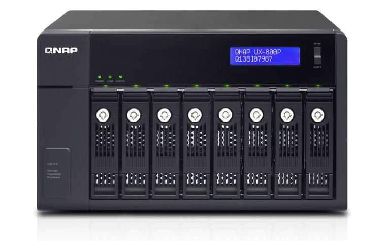 QNAP UX-800P storage drive enclosure HDD enclosure Black 2.5/3.5"