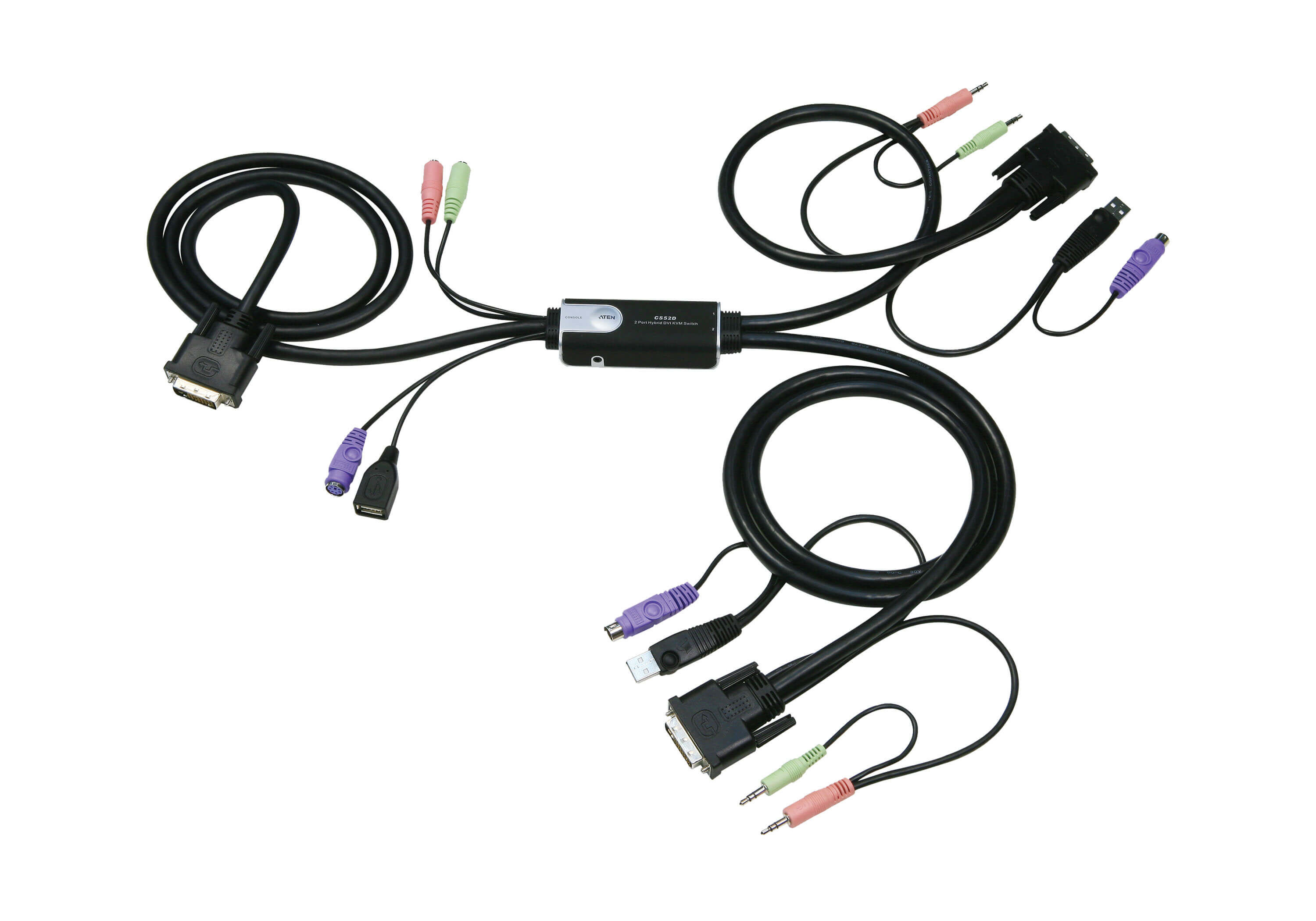 ATEN 2-Port Hybrid™ DVI KVM switch Black