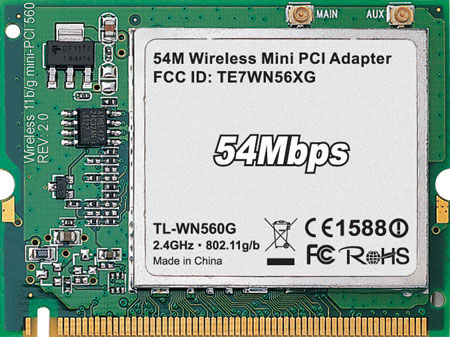 TP-Link 54Mbps eXtended Range™ Wireless Mini PCI Adapter Internal 54 Mbit/s