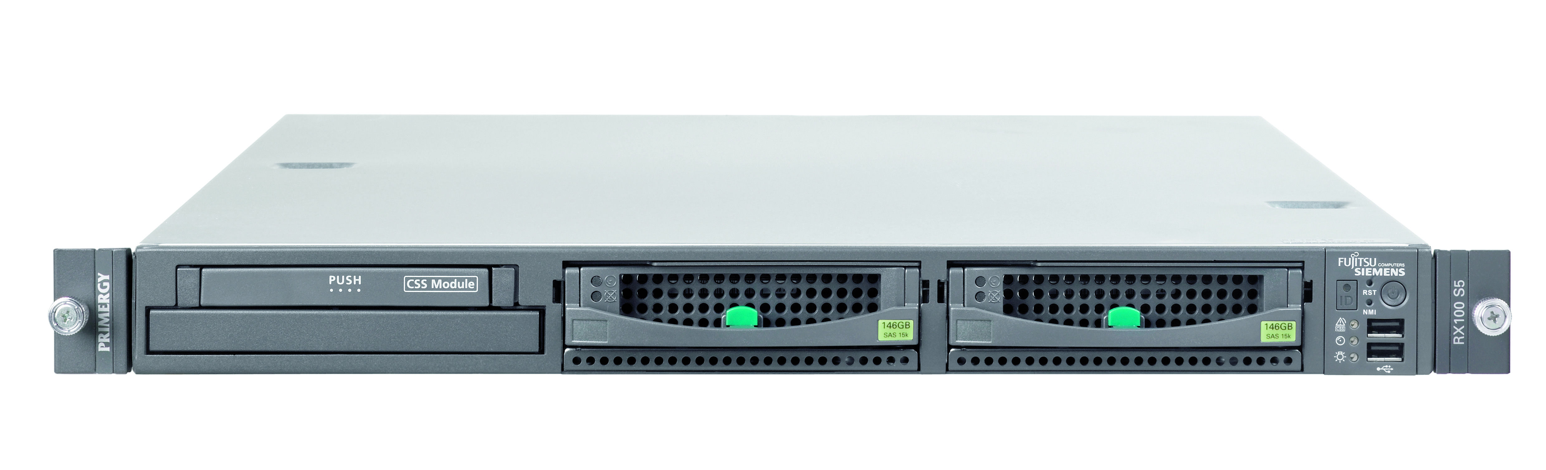 Fujitsu PRIMERGY RX100 S5 server 0 GB Rack (1U) Intel Pentium Dual Core 2.2 GHz 1 GB DDR2-SDRAM 350 W