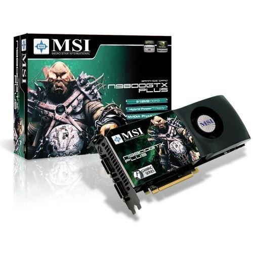 MSI N9800GTXPLUST2D512OC graphics card GeForce 9800 GTX+ GDDR3