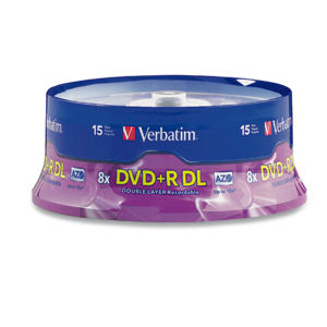 Verbatim DVD+R DL 8.5GB 8X Branded 15pk Spindle 15 pc(s)