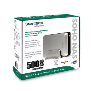Verbatim 500GB SOHO NAS Desktop Hard Drive Black, Silver
