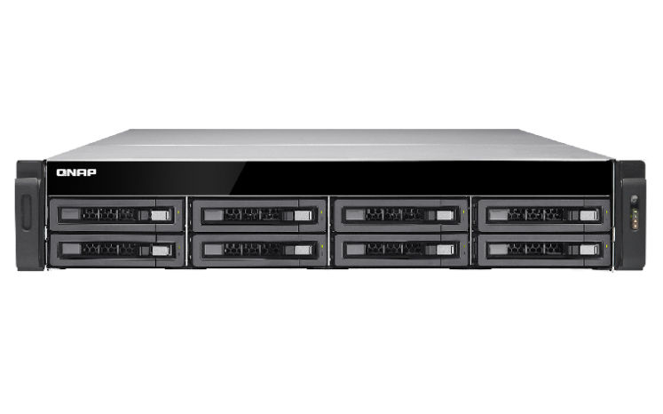 QNAP TS-EC880U-RP NAS/storage server Rack (2U) Intel® Xeon® E3 V3 Family 4 GB DDR3 0 TB QNAP Turbo System Black, Grey