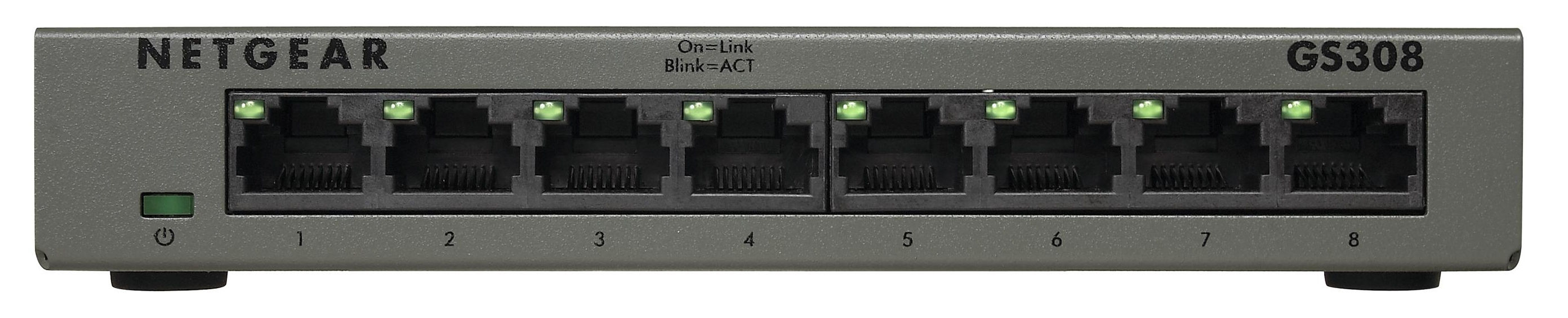 NETGEAR GS308-100PAS network switch Unmanaged L2 Gigabit Ethernet (10/100/1000) Grey