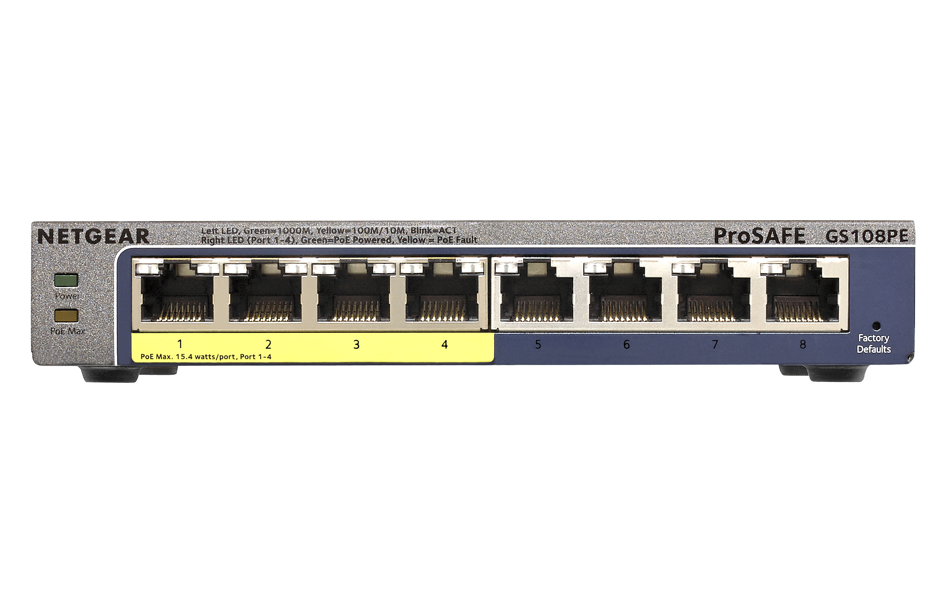 NETGEAR 8-Port PoE Gigabit Ethernet Plus Switch (GS108PEv3)
