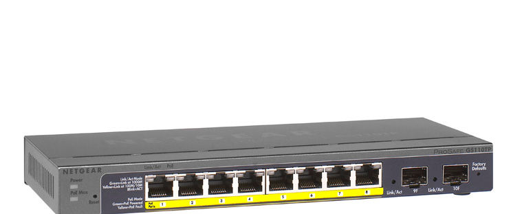 NETGEAR GS110TP Managed Gigabit Ethernet (10/100/1000) Power over Ethernet (PoE) Black