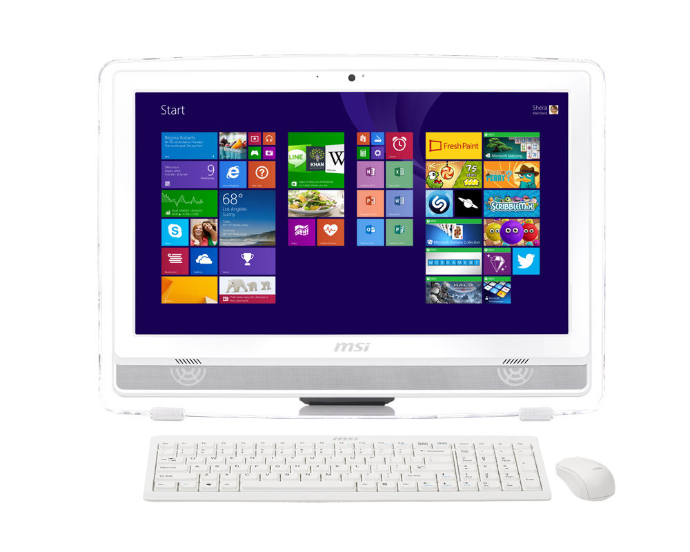 MSI Wind Top AE222-017NL All-in-One PC/workstation Intel® Core™ i3 i3-4130 54.6 cm (21.5") 1920 x 1080 pixels Touchscreen 4 GB DDR3-SDRAM 1 TB HDD Windows 7 Home Premium White