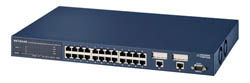 NETGEAR Managed Fast Ethernet Switch 10/100 met 24 poorten en 2 uplink sloten, Stackable