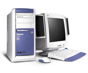 Acer desktop computer Intel® Pentium® 4 0.125 GB 20 GB NVIDIA GeForce2 MX Mini Tower PC