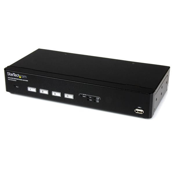 StarTech.com 4 Port USB DVI KVM Switch with DDM Fast Switching Technology and Cables