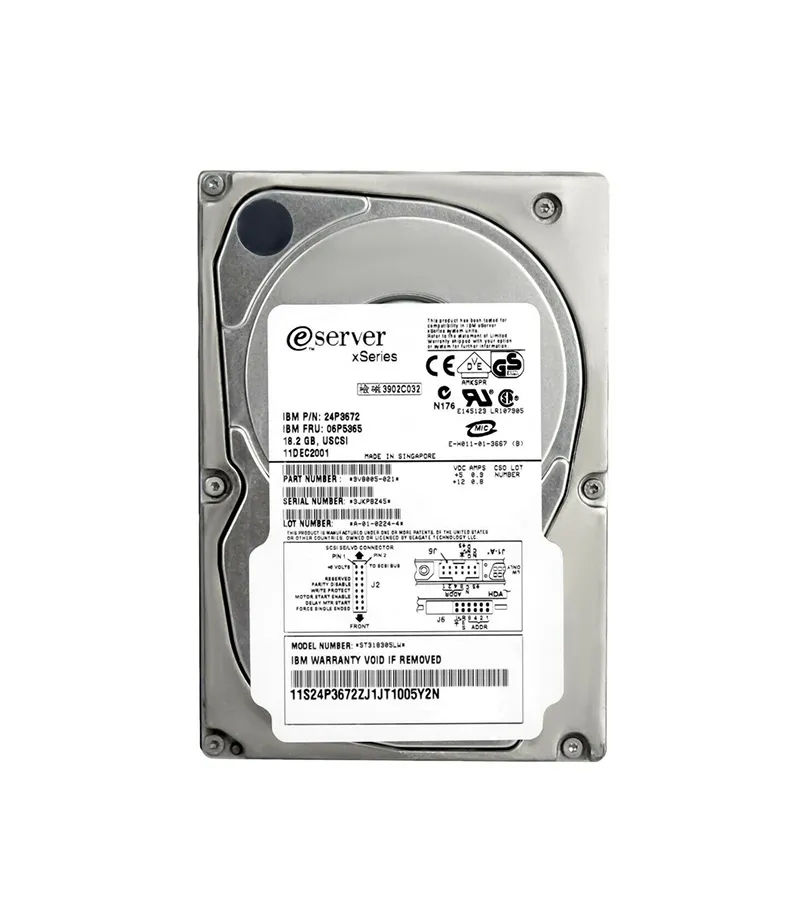 24P3672 - IBM 18.2GB 10000RPM SCSI 160MB/s 3.5-in Hard Drive